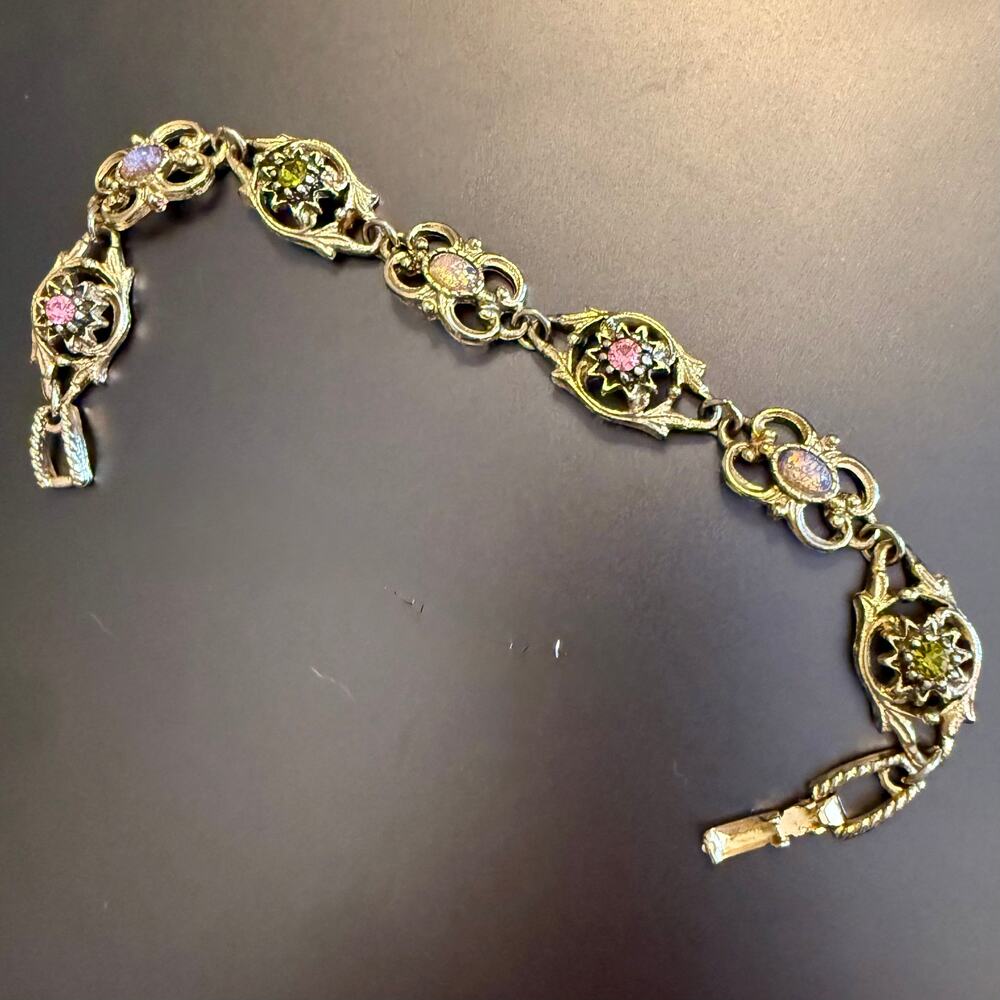 Vintage 70s Sarah Coventry Contessa Gold Tone Link Bracelet - Picture 8 of 9